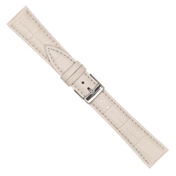 Urrem i hvid mat imiteret alligator skind, 12-20 mm – urrem fra Houmann