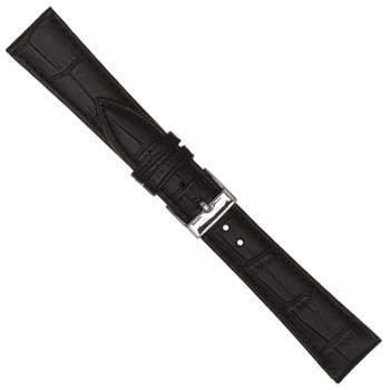 Urrem i sort mat imiteret alligator skind i XXL, 12-22 mm – urrem fra Houmann