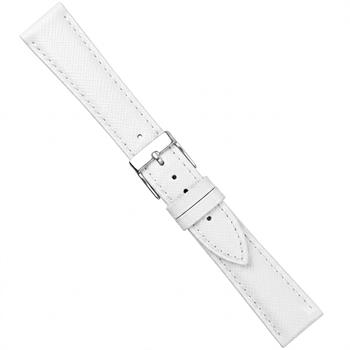 Urrem i hvid Saffiano skind, 14-20 mm – urrem fra Houmann