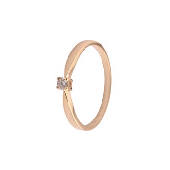 L&G klassisk 14 kt guld Solitaire Fingerring