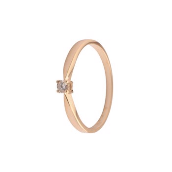 L&G 14 kt guld Solitaire Fingerring med 0,09 kt Wsi diamant