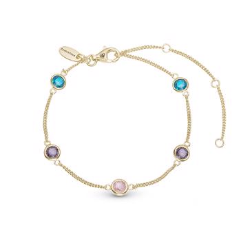 Colourful Champagne  armbånd & ankelkæde Længde fra 16-20 (22-24-26 med forlænger) fra Christina Jewelry i forgyldt forgyldt sterling sølv