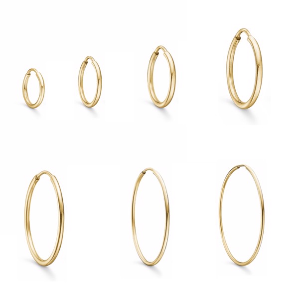 Creoler i 8 karat guld, 50 mm – Støvring Design