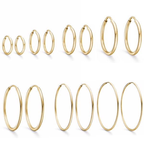 Creoler i 8 karat guld, 50 mm – Støvring Design