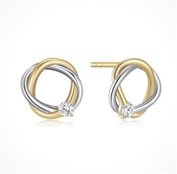 Ørestikker i 8 karat guld med gul zirkonia – Støvring Design