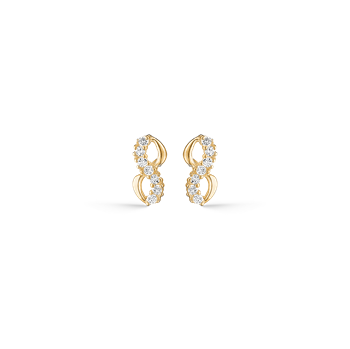 Ørestikker i 8 karat guld med zirkonia, 9 x 4 mm – Støvring Design