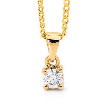 Solitaire 0,20 ct wesselton /SI, guld vedhæng