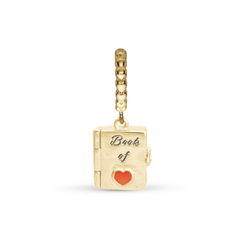 Christina Book of Love charm – forgyldt sølv, 6 mm til Classic læderarmbånd