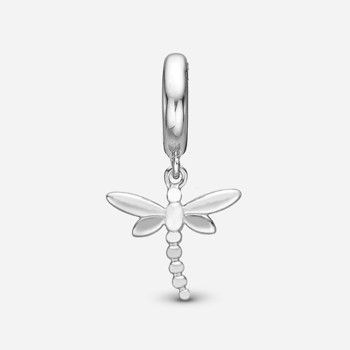 Christina Dragonfly charm – sølv, 6 mm til Classic læderarmbånd