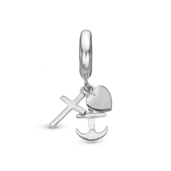 Christina Tro, håb og kærlighed charm – sølv, 6 mm til Classic læderarmbånd