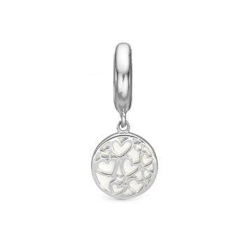 Christina Magic Hearts charm – sølv, 6 mm til Classic læderarmbånd