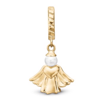 Christina Heavenly Angel charm – forgyldt sølv, 6 mm til Classic læderarmbånd