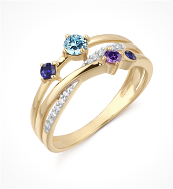 Ring i 8 karat guld med gul zirkonia – Støvring Design