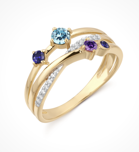 Ring i 8 karat guld med gul zirkonia – Støvring Design