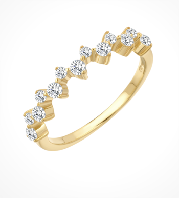 Ring i 8 karat guld med gul zirkonia – Støvring Design
