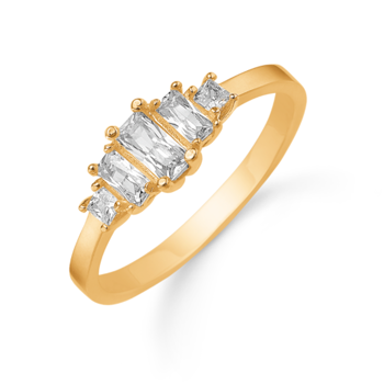 Ring i 8 karat guld med gul zirkonia – Støvring Design