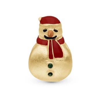Christina Snowman charm – forgyldt sølv, 4 mm til sølvarmbånd og Slim læder