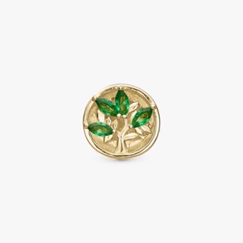 Christina Tree of Green Life charm – forgyldt sølv, 4 mm til sølvarmbånd og Slim læder