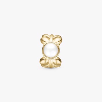 Christina Pearl and Nature charm – forgyldt sølv, 4 mm til sølvarmbånd og Slim læder