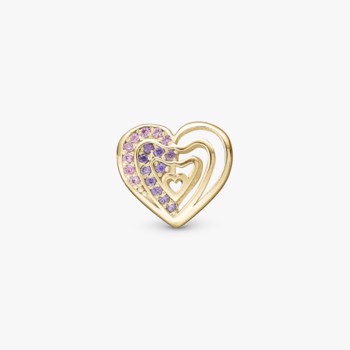 Christina Rainbow Kiss charm – forgyldt sølv, 4 mm til sølvarmbånd og Slim læder