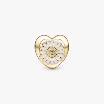 Christina Daisy Flower charm – forgyldt sølv, 4 mm til sølvarmbånd og Slim læder