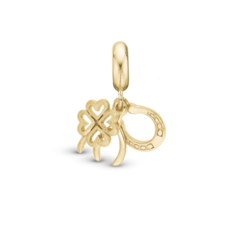 Christina Lucky charm – forgyldt sølv, 4 mm til sølvarmbånd og Slim læder