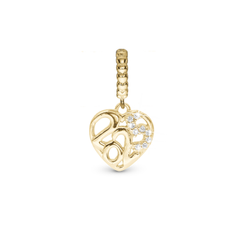 Christina Year 2025 charm – forgyldt sølv, 4 mm til sølvarmbånd og Slim læder