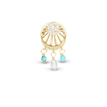 Christina Ocean Sunset charm – forgyldt sølv, 4 mm til sølvarmbånd og Slim læder