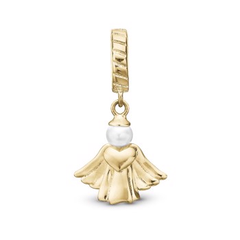 Christina Heavenly Angel charm – forgyldt sølv, 4 mm til sølvarmbånd og Slim læder