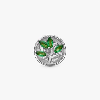 Christina Tree of Green Life charm – sølv, 4 mm til sølvarmbånd og Slim læder
