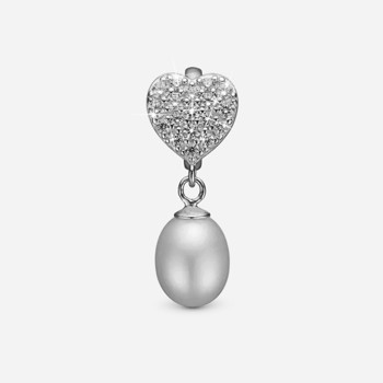 Christina Sparkling Heart charm – sølv, 4 mm til sølvarmbånd og Slim læder