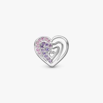 Christina Rainbow Kiss charm – sølv, 4 mm til sølvarmbånd og Slim læder