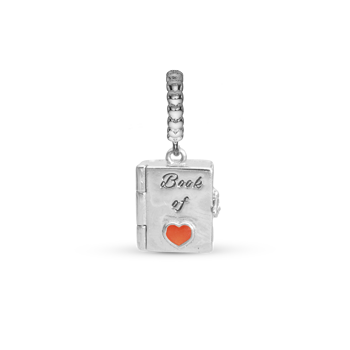 Christina Book of Love charm – sølv, 4 mm til sølvarmbånd og Slim læder