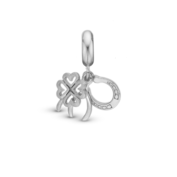 Christina Lucky charm – sølv, 4 mm til sølvarmbånd og Slim læder