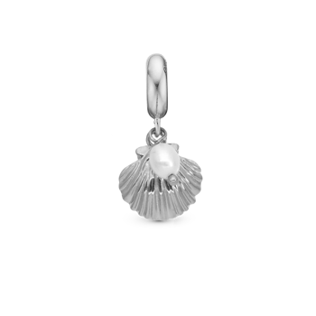 Christina Clam Shell charm – sølv, 4 mm til sølvarmbånd og Slim læder