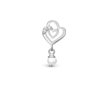 Christina Two Hearts charm – sølv, 4 mm til sølvarmbånd og Slim læder