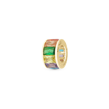 Christina Multi Color Baguette charm – forgyldt sølv, 6 mm til Classic læderarmbånd