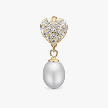 Christina Sparkling Heart Charm charm – forgyldt sølv, 6 mm til Classic læderarmbånd