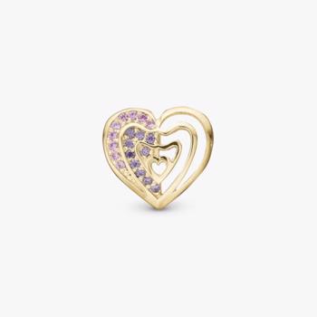 Christina Rainbow Kiss charm – forgyldt sølv, 6 mm til Classic læderarmbånd