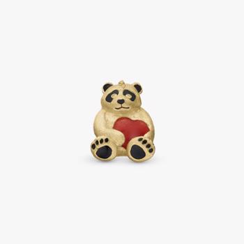 Christina Panda charm – forgyldt sølv, 6 mm til Classic læderarmbånd