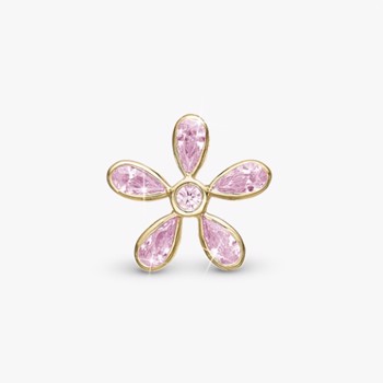 Christina Magical Pink Flower charm – forgyldt sølv, 4 mm til sølvarmbånd og Slim læder