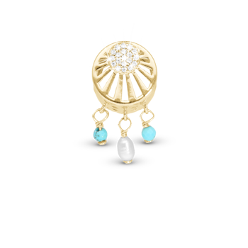 Christina Ocean Sunset charm – forgyldt sølv, 6 mm til Classic læderarmbånd