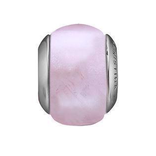 Christina Collect sølv rosa quartz kugle til læderarmbånd, Rose quartz magic med blank overflade, model 630-S143