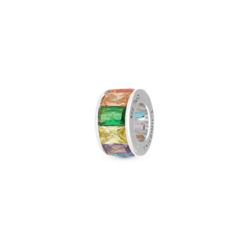 Christina Multi Color Baguette charm – sølv, 6 mm til Classic læderarmbånd