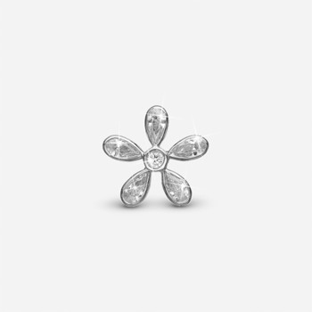 Christina Magical White Flower charm – sølv, 4 mm til sølvarmbånd og Slim læder
