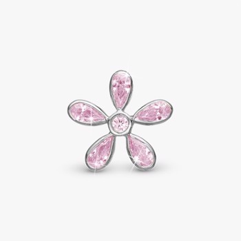 Christina Magic Flower Pink charm – sølv, 6 mm til Classic læderarmbånd