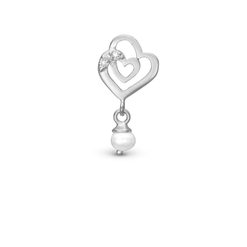 Christina Two Hearts charm – sølv, 6 mm til Classic læderarmbånd