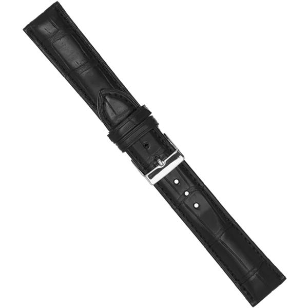 Urrem i sort ægte polstret alligator, 20 mm – urrem fra Houmann