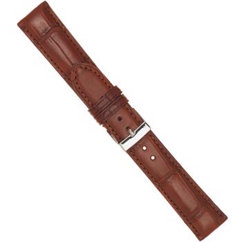 Urrem i cognac farvet ægte polstret alligator, 18-22 mm – urrem fra Houmann