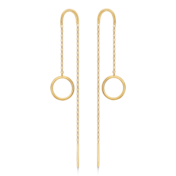Ørehængere i 8 karat guld, Ø 7,4 mm – Støvring Design